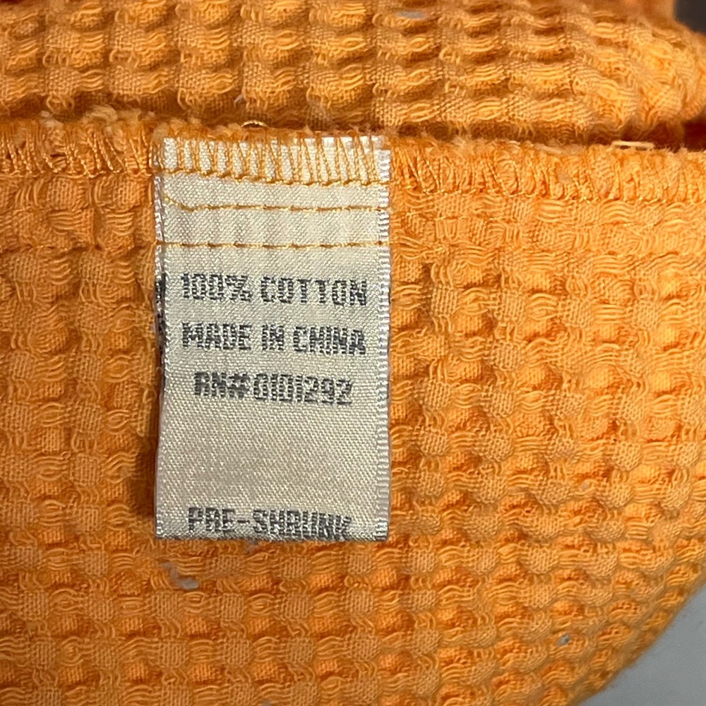 Lulu-B Orange Waffle Knit Cotton Cardigan Jacket Womens XL 3/4 Sleeve Pockets - Picture 7 of 8